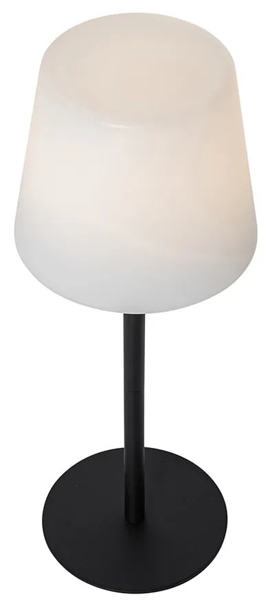 Candeeiro de mesa preto recarregável com LED e dimmer IP54 - Jude Moderno