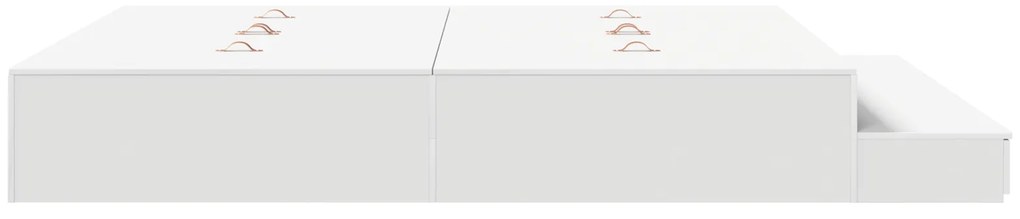 Cama de Armazenamento Branca 200x200 cm