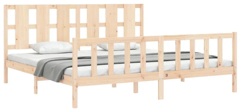 Estrutura de cama com cabeceira 180x200 cm madeira maciça