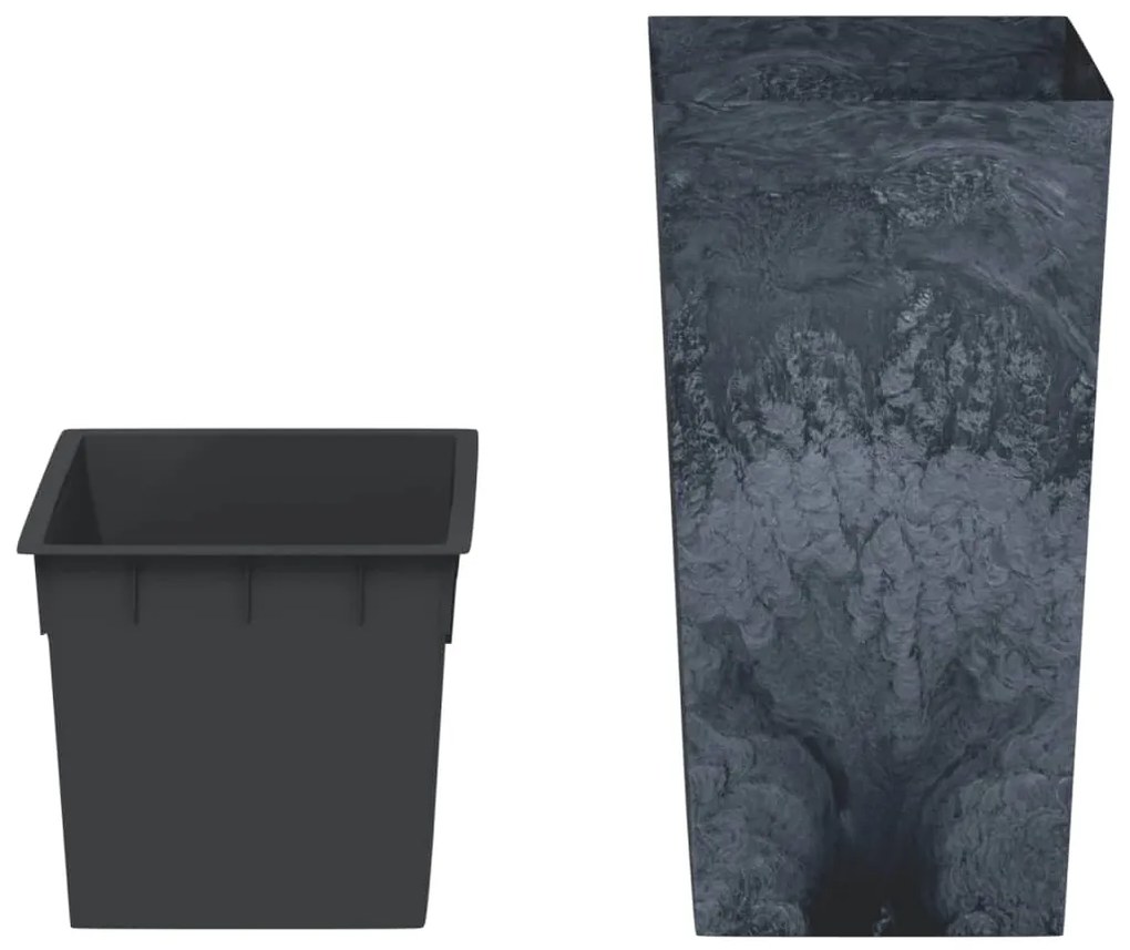 Vaso c/ interior removível 21/49 L + aspeto cimento antracite