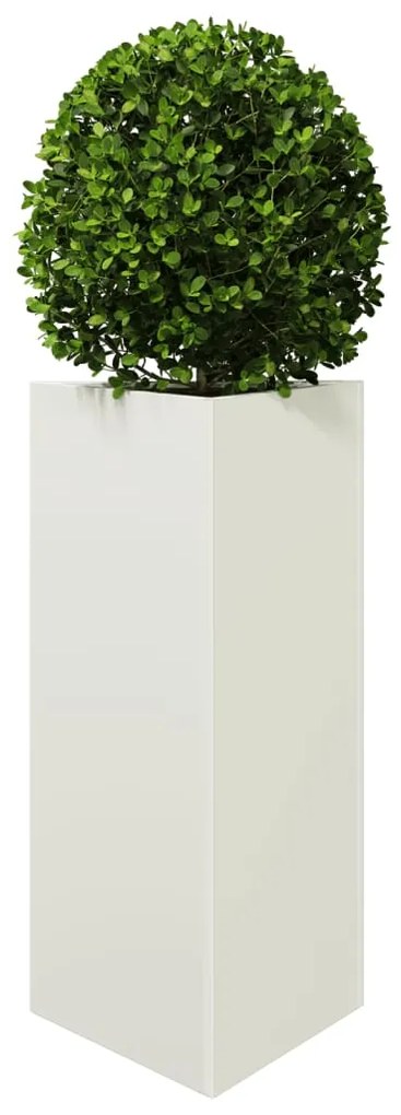 Vaso/floreira de jardim triangular 40x34,5x70 cm aço branco