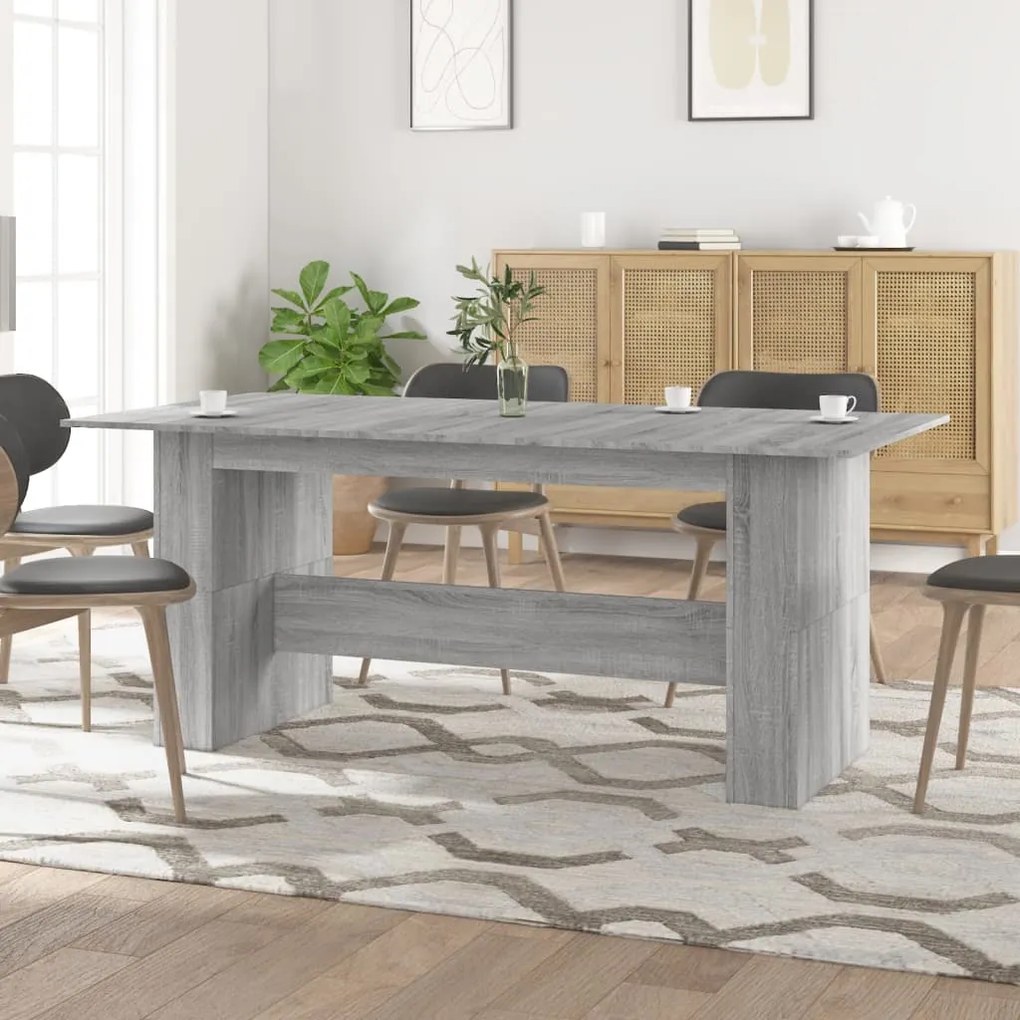 838193 vidaXL Mesa de jantar 180x90x76 cm derivados de madeira cinza sonoma