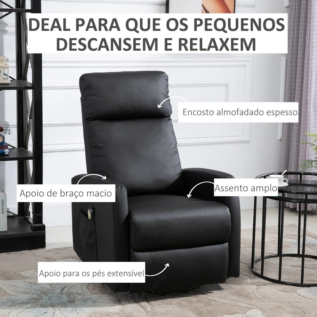 HOMCOM Poltrona Relax Levanta Pessoas Poltrona Elétrica Reclinável a 1