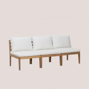 Sofá De Jardim Modular De 3 Peças Em Madeira De Acácia Filips Gardénia Branco - Sklum