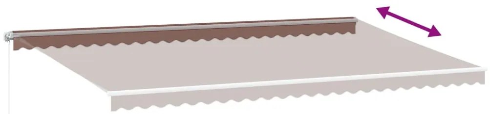 Toldo retrátil manual 600x350 cm castanho