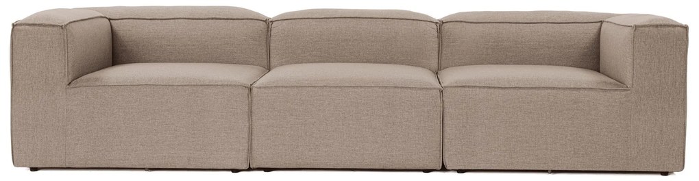 Sofá de 3 Lugares Fora – Castanho – 297x66x105 cm