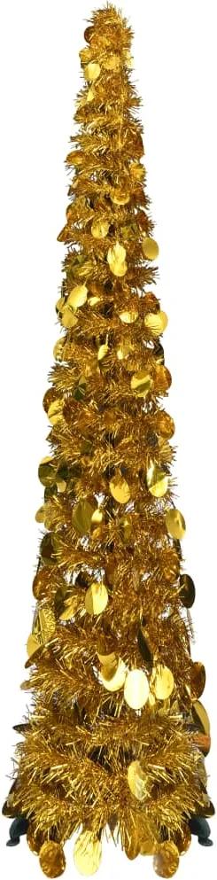 Árvore de Natal pop-up artificial 129 cm PET dourado