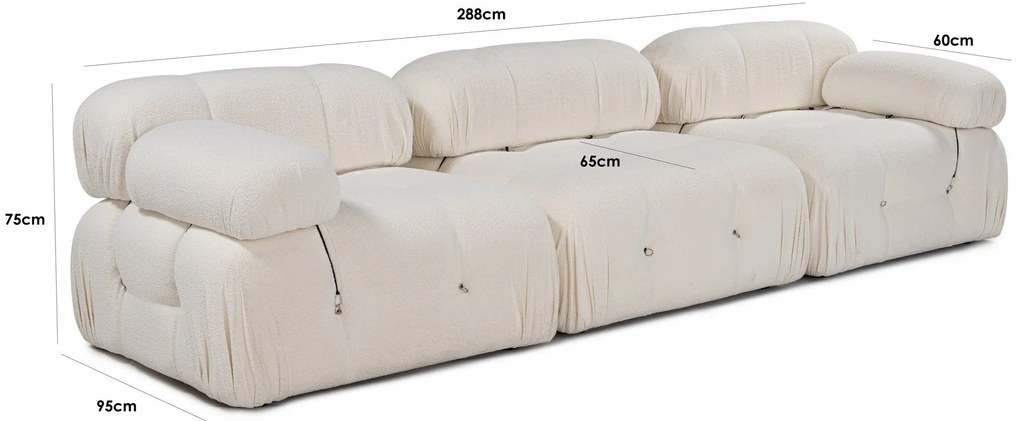 Sofá de 3 Lugares Bubble – Branco – 288 cm x 95 cm x 75 cm