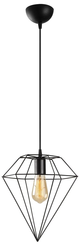 Candeeiro Suspenso Elmas – Preto – 30 x 30 cm