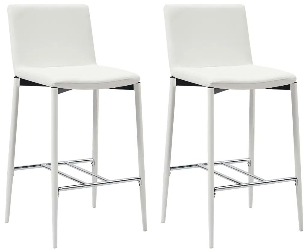 vidaXL Bancos de bar 2 pcs couro artificial branco
