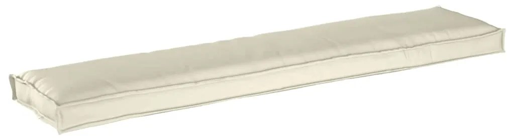 almofadas para palete para banco 2 pcs creme 180x40x8 cm tecido Oxford