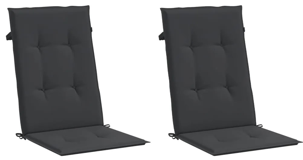 Almofadões para cadeiras altas de jardim 2 pcs tecido preto