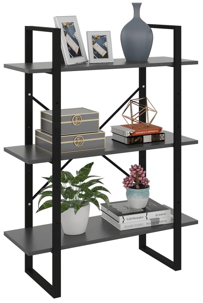 vidaXL Estante 80x30x105 cm derivados de madeira cinza