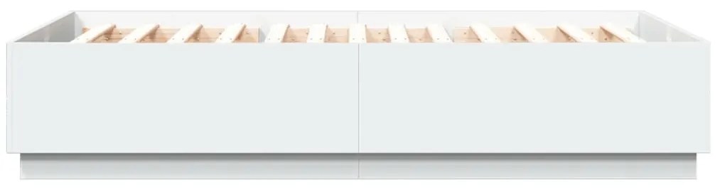 Estrutura cama c/ luzes LED 160x200 cm derivados madeira branco