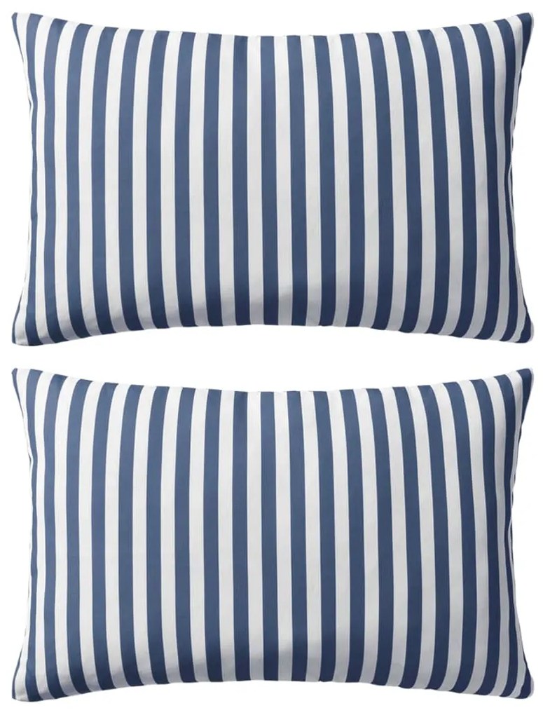 vidaXL Almofadas para exterior 2 pcs 60x40 cm riscas azul-marinho