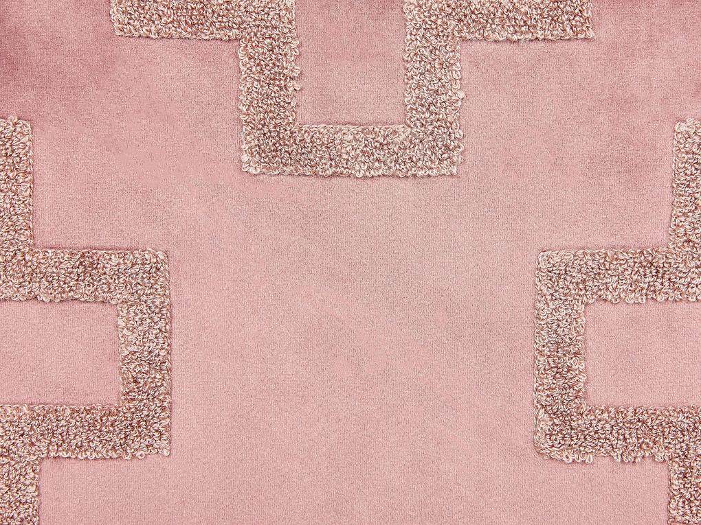 Conjunto de 2 almofadas em veludo rosa 45 x 45 cm SERGIPE  Beliani