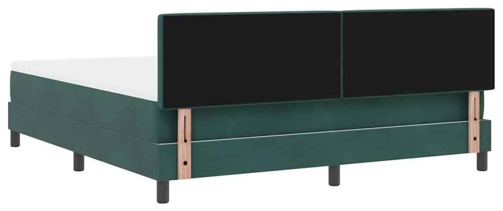 Cama Box com Colchão vidaXL Verde Escuro Super King Veludo