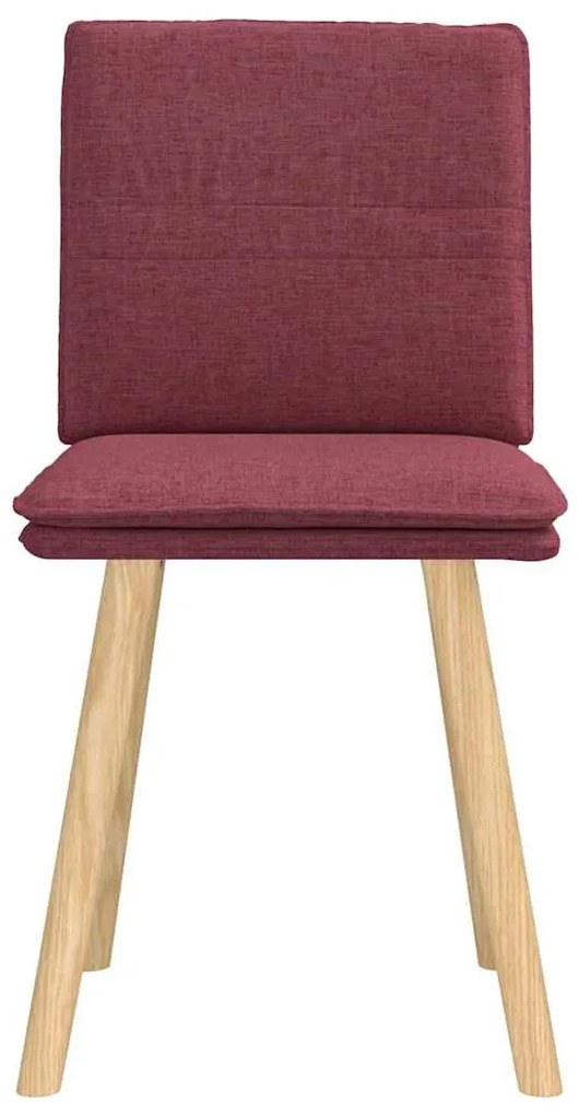 Cadeiras de jantar 2 pcs tecido vermelho tinto