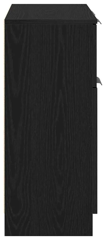 Buffet de Carvalho Preto vidaXL 60x30x70 cm em Madeira de Engenharia