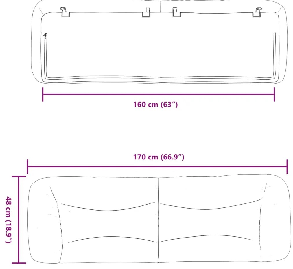 Almofadão de cabeceira 160 cm tecido creme