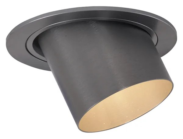 Conjunto de 6 Focos Embutidos Modernos Gunmetal GU10 Redondos de 50mm Inclináveis - Installa