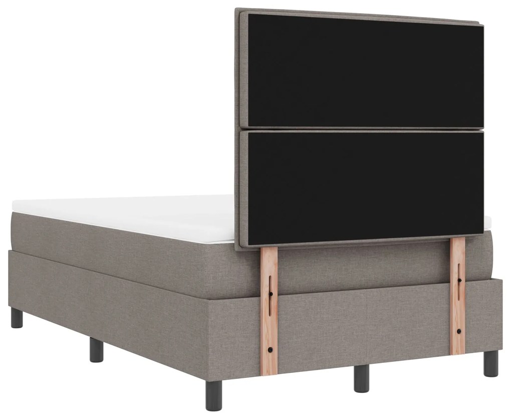Cama Box Spring com Colchão Taupe 120x200 cm de Tecido