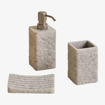 Conjunto De Banho Em Poliresina Espluy Cinzento Areia - Sklum