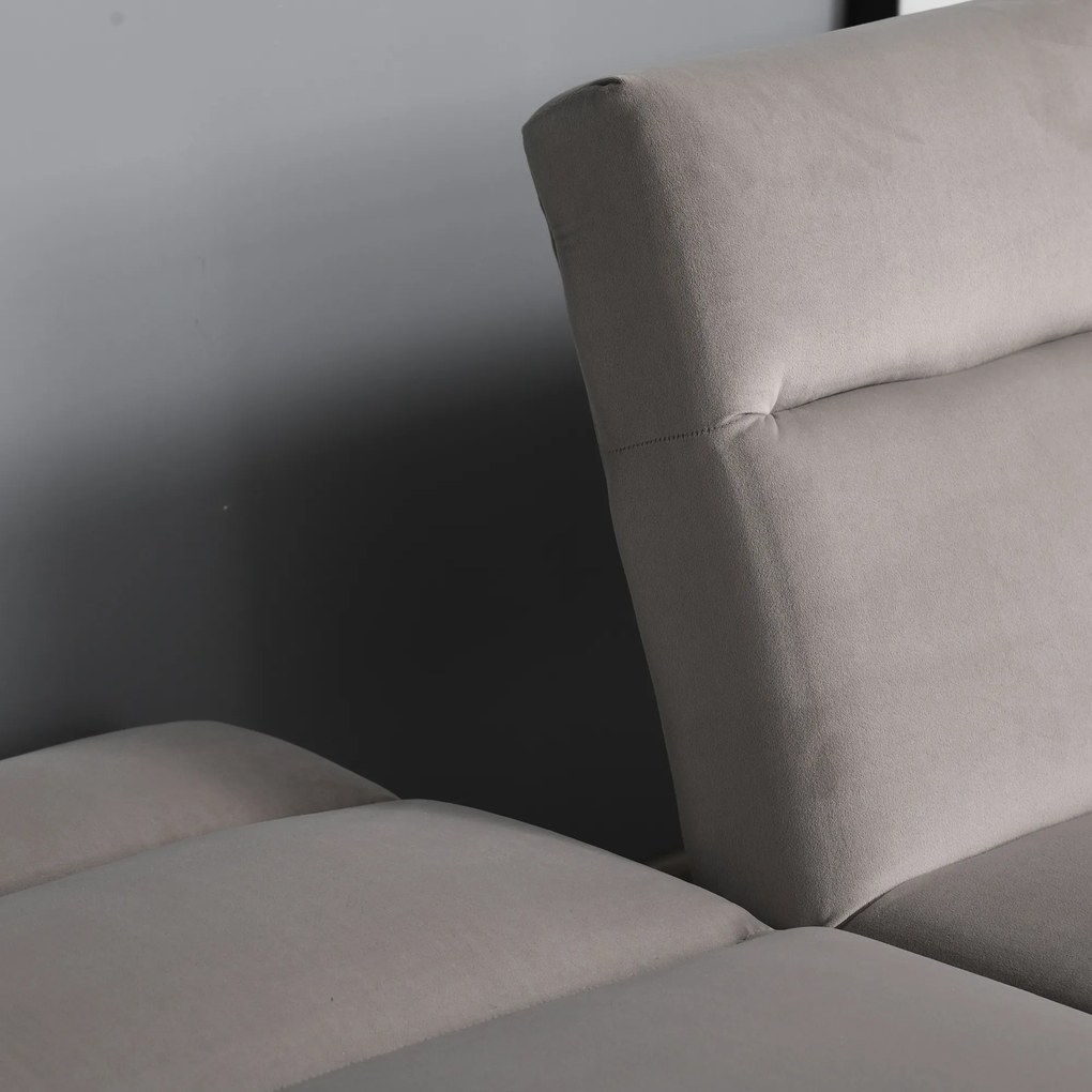 HOMCOM Sofá-Cama Convertível e Reclinável com Apoios de Braços e 2 Encostos Ajustáveis ​​Separadamente em 3 Posições Aveludado 196x85x82 cm Cinza