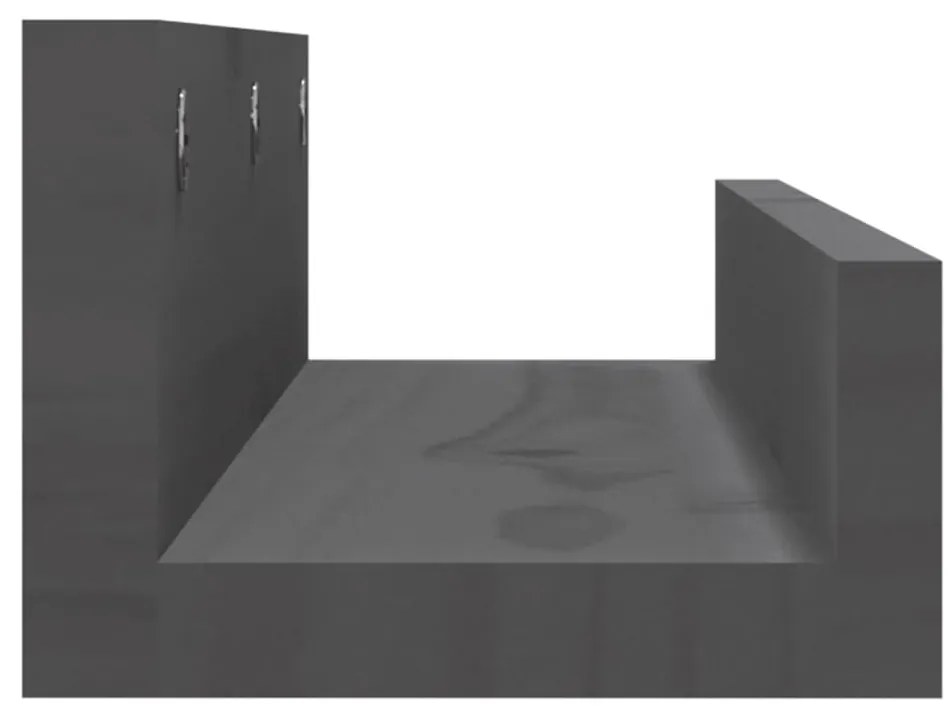 Prateleiras de parede 2 pcs 50x12x9 cm pinho maciço cinzento
