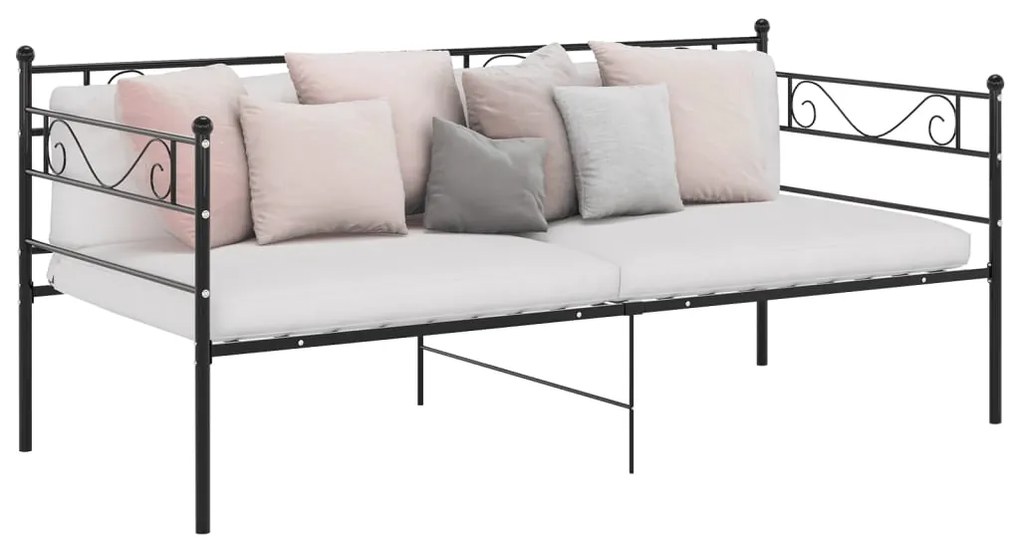 Sofá-cama 90x200 cm metal preto