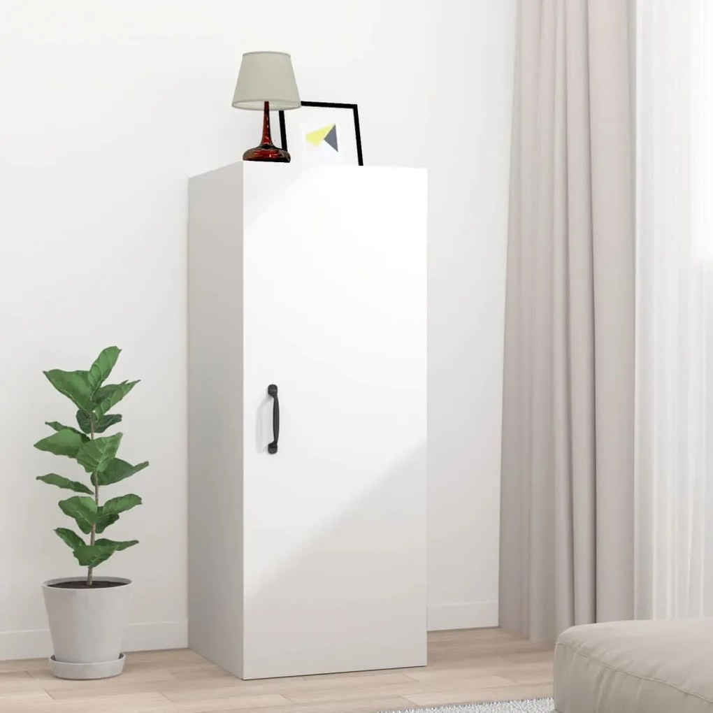 812438 vidaXL Armário de parede suspenso 34,5x34x90 cm madeira branco