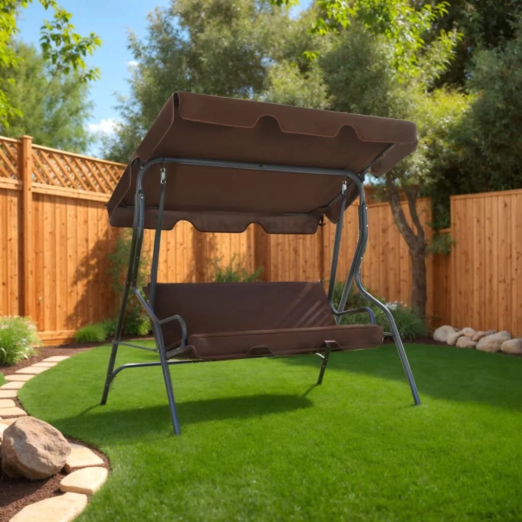 vidaXL Baloiço de jardim 170x110x153 cm cor café