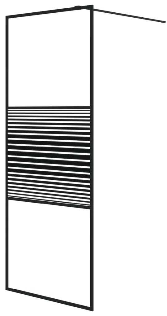 Divisória de chuveiro vidro transparente ESG 80x195 cm preto