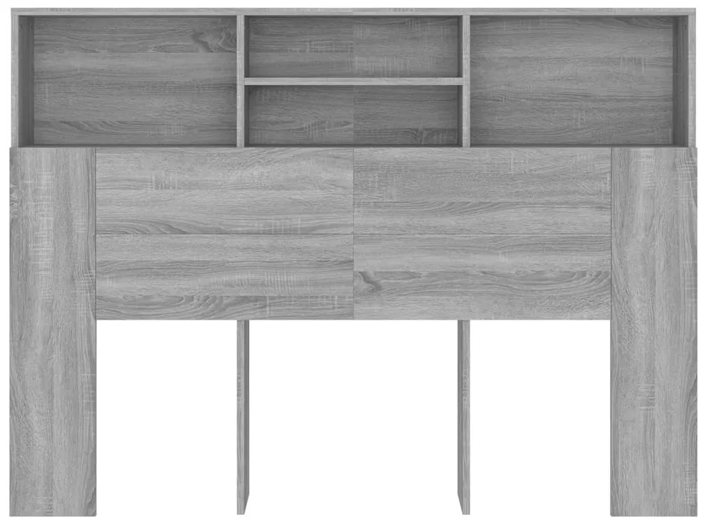 Armário de cabeceira 140x19x103,5 cm sonoma cinzento