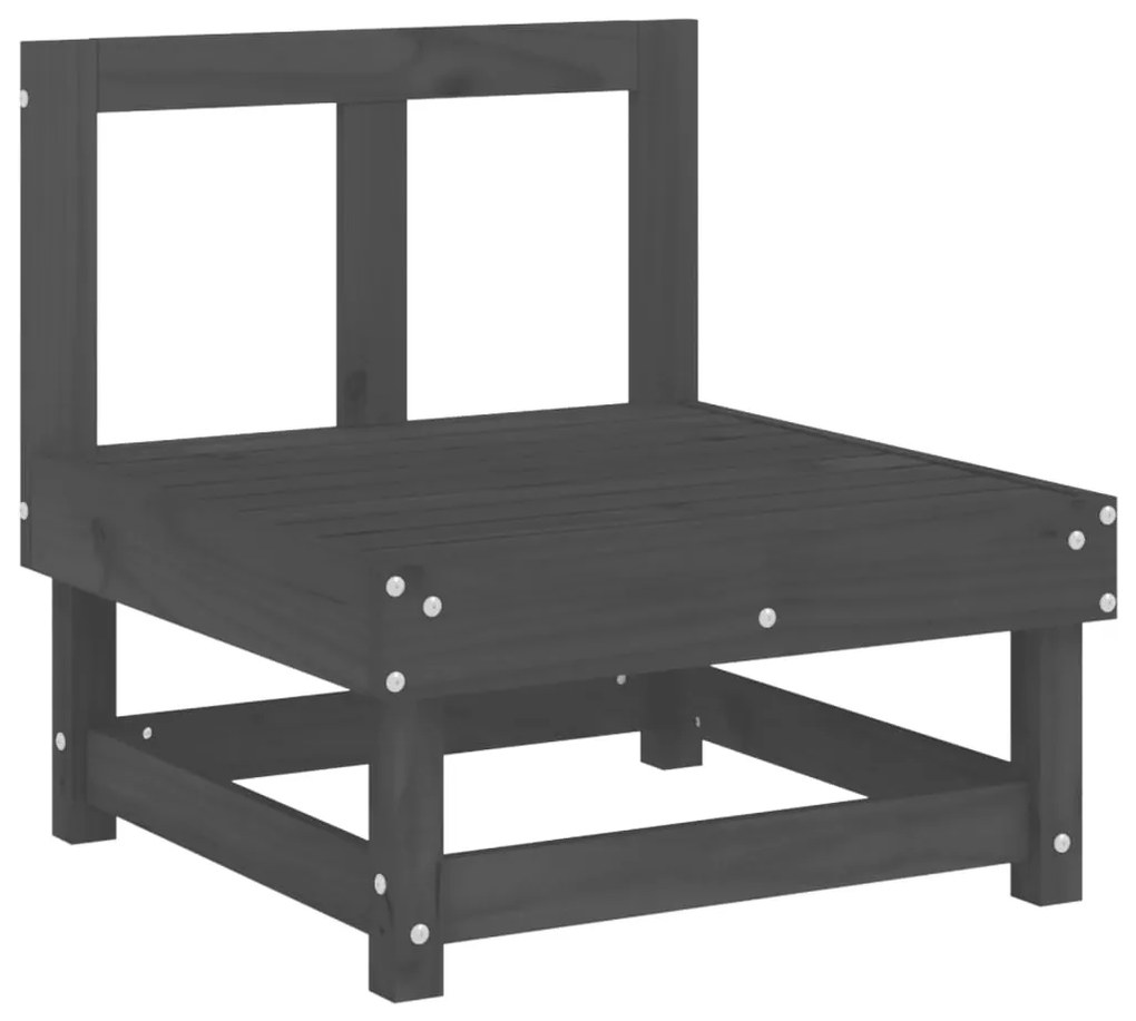 6 pcs conjunto lounge de jardim pinho maciço cinzento