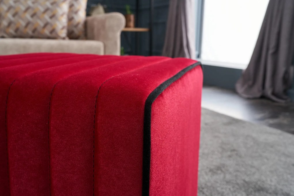 Pouffe Mona – Vermelho – 40x40x40 cm