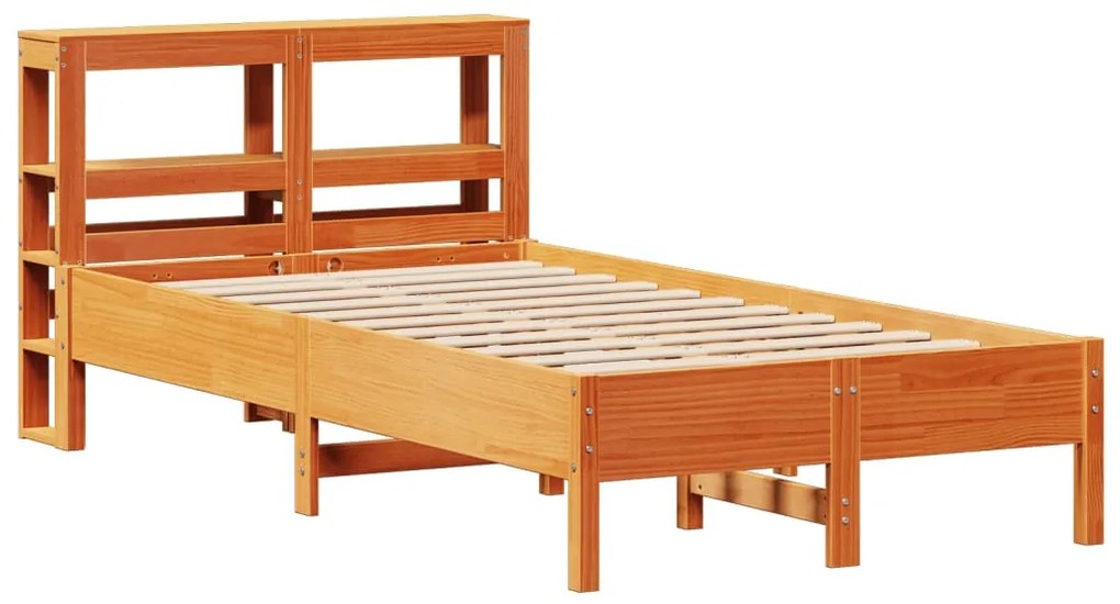 Cama sem colchão 90x190 cm madeira de pinho maciça castanho-mel