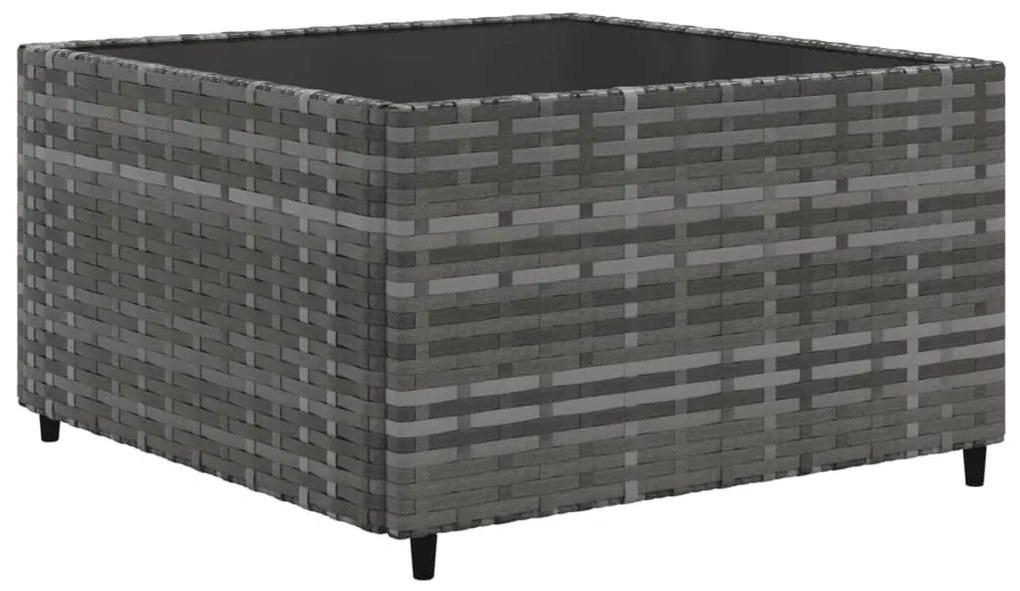10 pcs conjunto sofás de jardim c/ almofadões vime PE cinzento