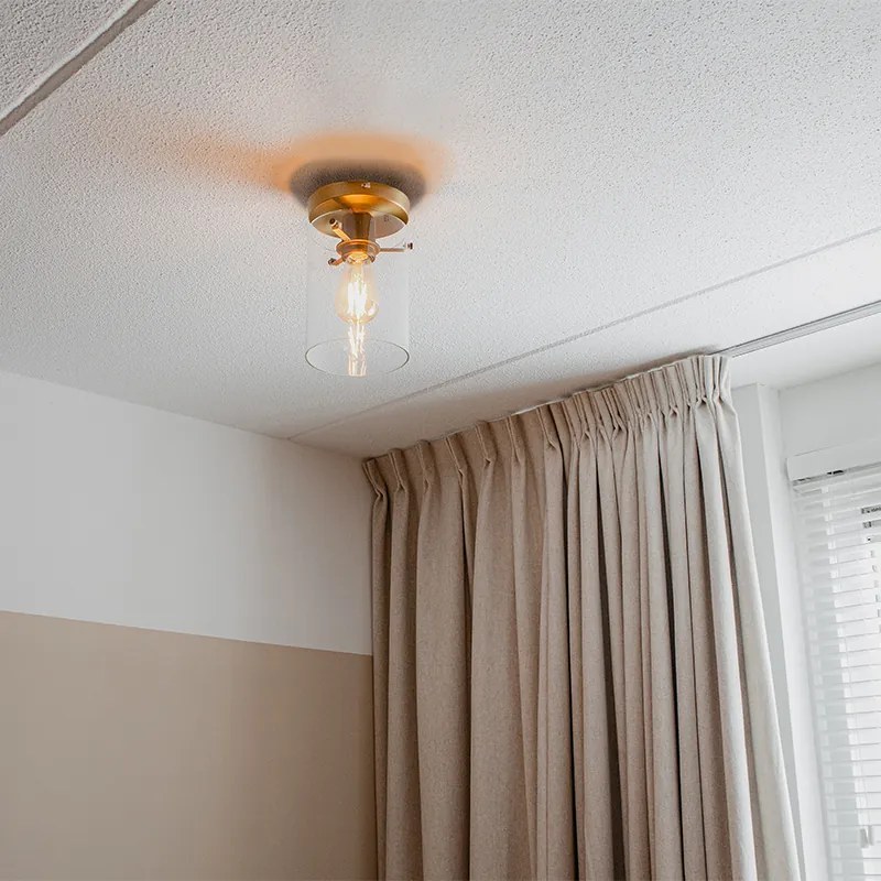 Candeeiro de teto moderno bronze com vidro - Dome