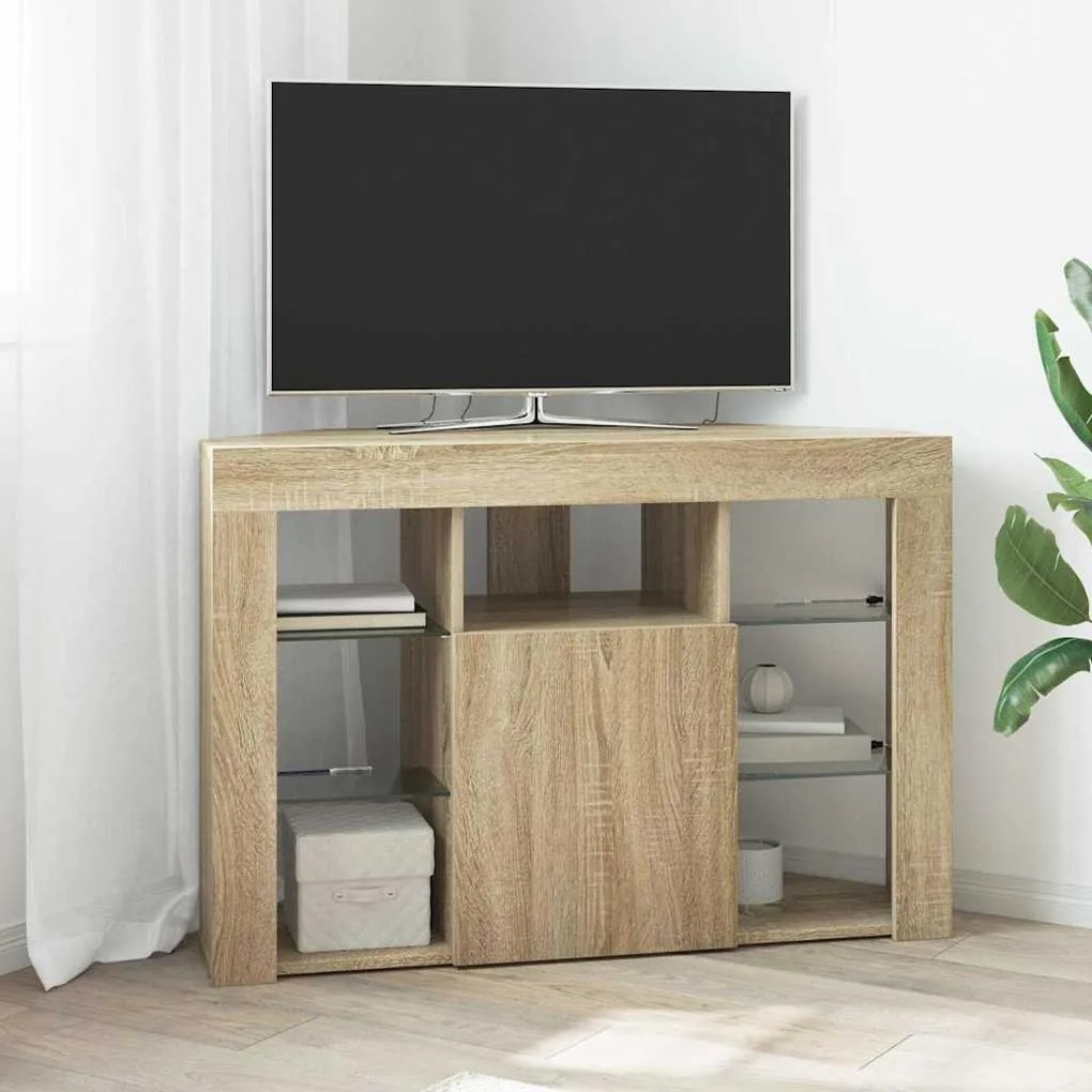 vidaXL Criado-mudo de LED para TV de Canto Carvalho Sonoma 100x40x68cm