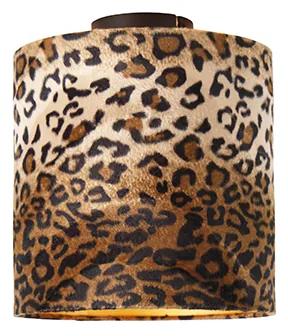 Candeeiro de teto preto abajur design leopardo 25 cm - Combi Clássico / Antigo