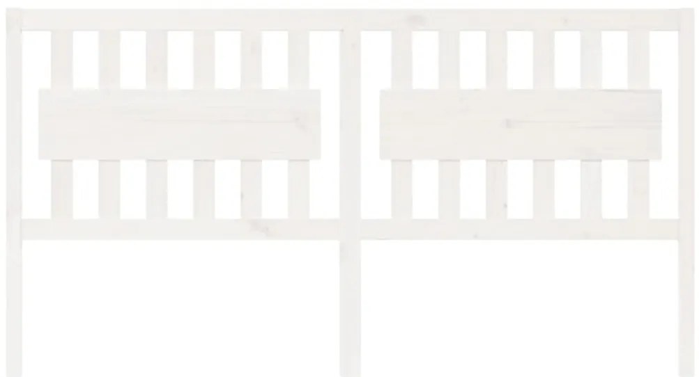 Cabeceira de cama 185,5x4x100 cm madeira de pinho maciça branco