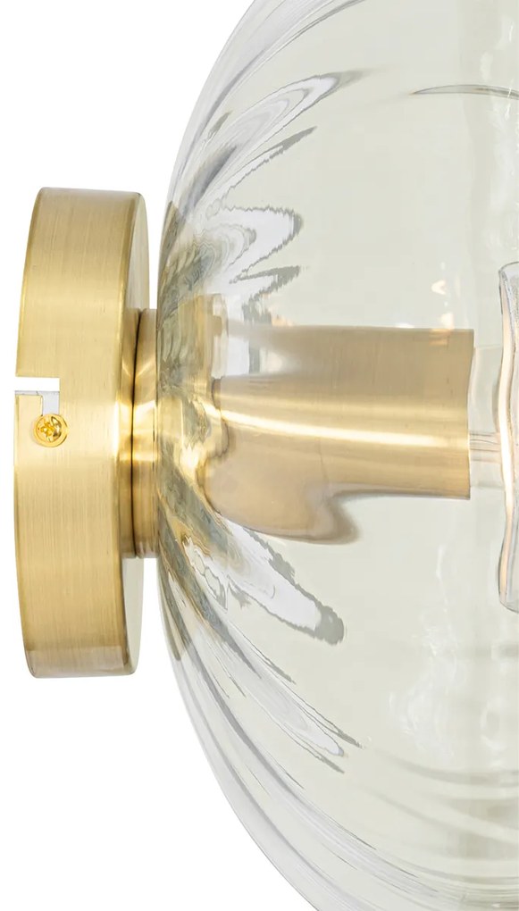 Candeeiro de parede Art Deco dourado com vidro - Ayesha