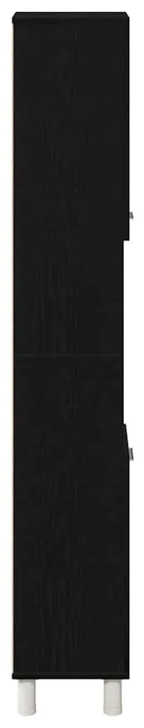 Armário de Casa de Banho vidaXL Carvalho Preto 30x30x179 cm em Madeira