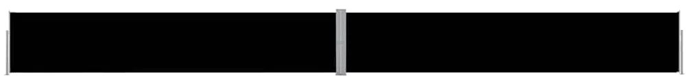 Toldo lateral retrátil para pátio 140x1200 cm preto