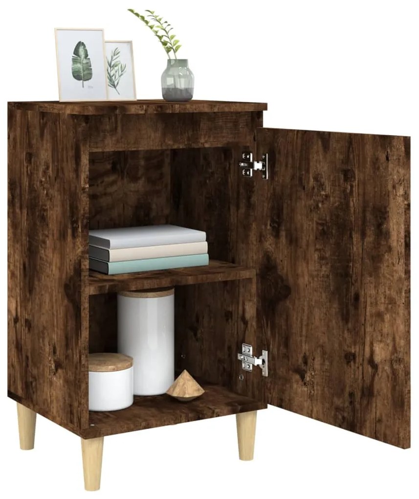 Mesa cabeceira 40x35x70 cm derivados madeira carvalho fumado