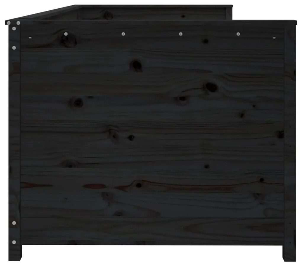 Sofá-cama 75x190 cm madeira de pinho maciça preto
