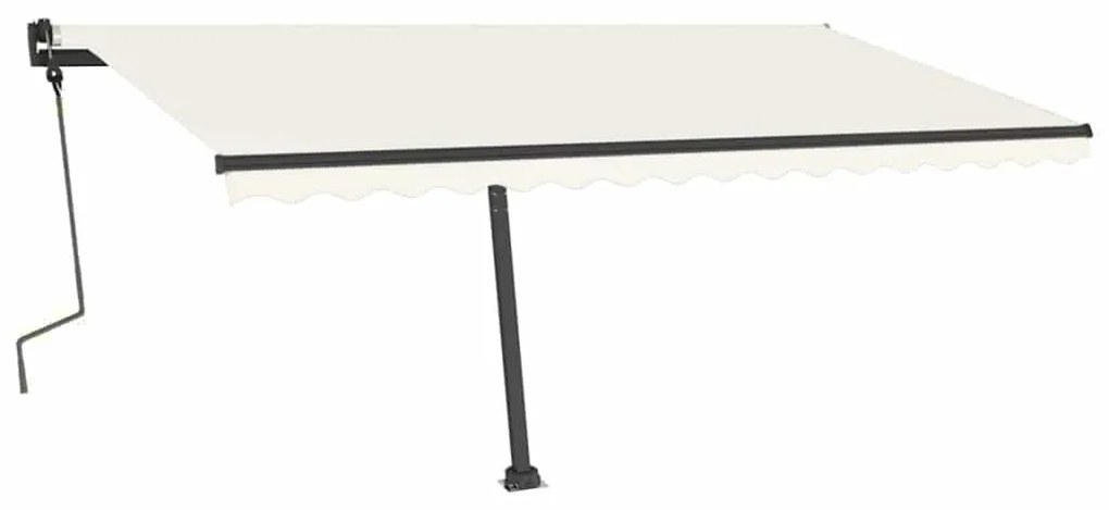 Toldo retrátil manual com LED 450x300 cm cor creme