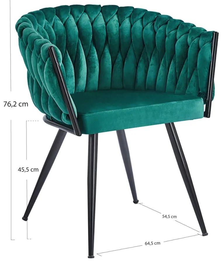 Cadeira Widny Black Veludo - Verde