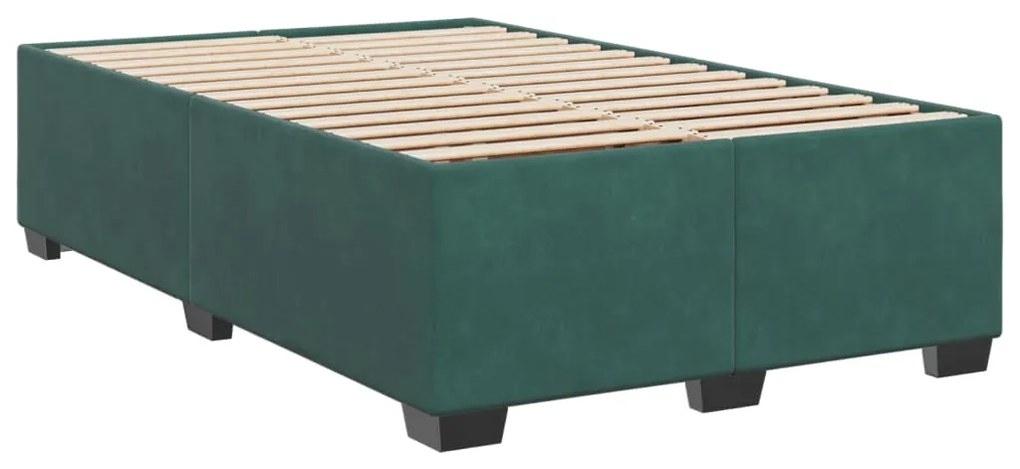 Estrutura de cama com colchão verde escuro 120x190 cm Veludo